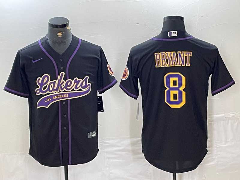 Men%27s Los Angeles Lakers #8 Kobe Bryant Black Cool Base Stitched Baseball Jersey->indiana pacers->NBA Jersey